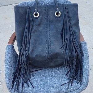 Mossimo Supply Co Black Fringe Tote Bag